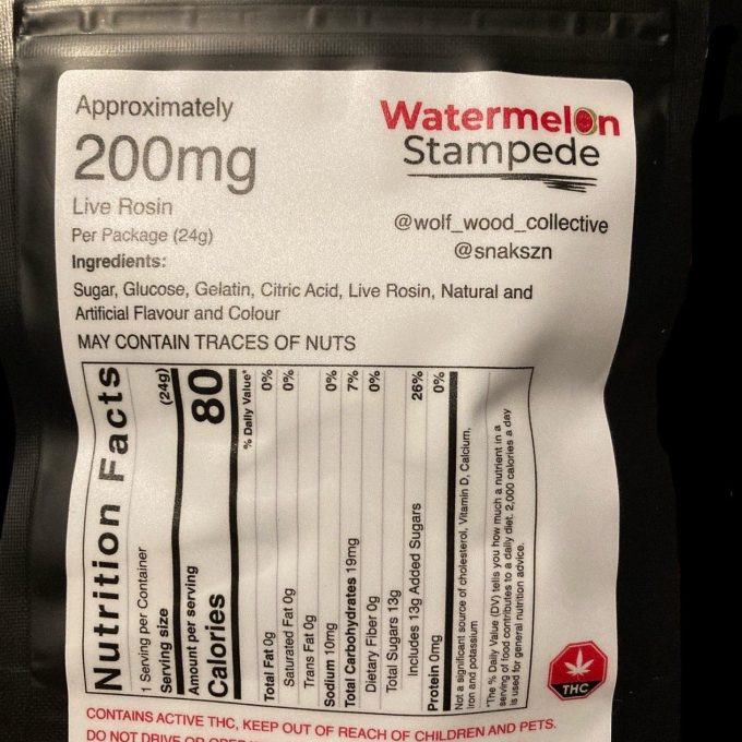 200mg Live Rosin edibles • Wolfwood collective x Snakszn